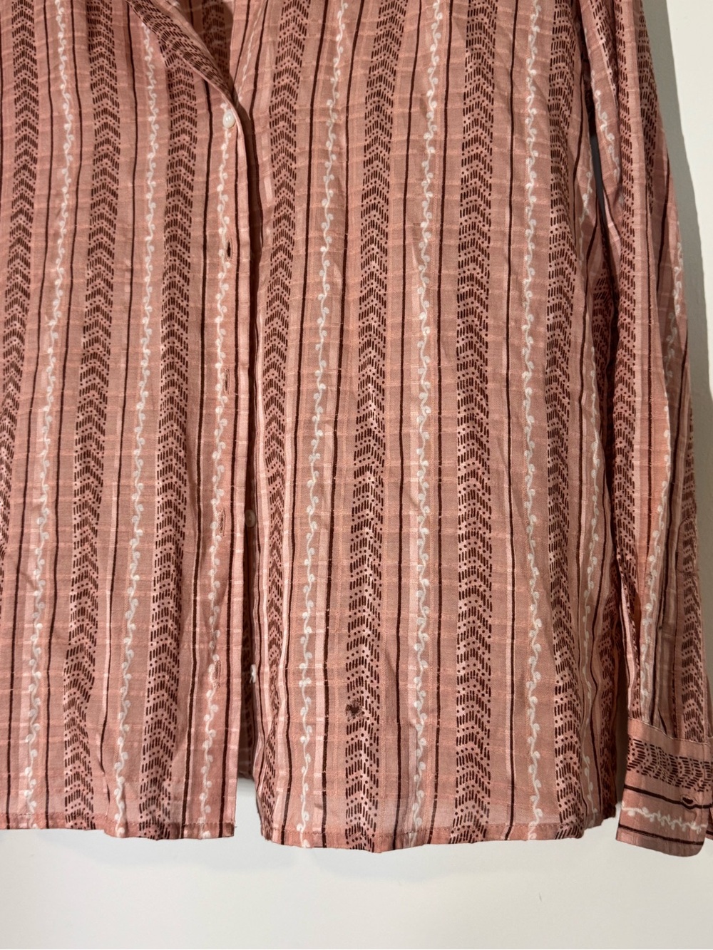 Vanessa Bruno Pink Printed Button Front Blouse 55% Viscose Cotton FR 36 US 4 - Picture 6 of 9